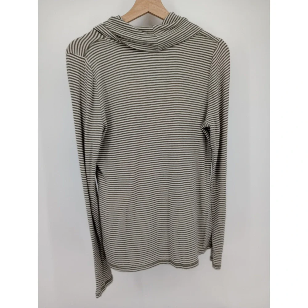 Pure + Good Anthropologies Cowl Neck Top Womens Size M Striped Long Sleeve
